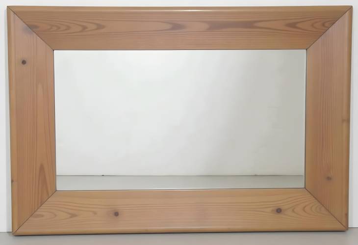 Natural Wood Full Length Mirror with Rustic Frame